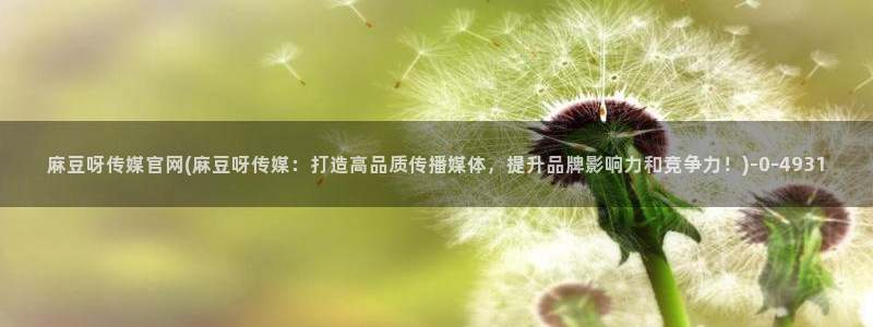 台湾麻豆传媒官网入口：麻豆呀传媒官网(麻豆呀传媒：打造高品质传播媒体，提升品牌影响力和竞争力！)